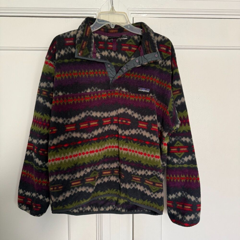 PATAGONIA VINTAGE MADE IN THE USA Synchilla Snap-T Fleece Pullover Size M